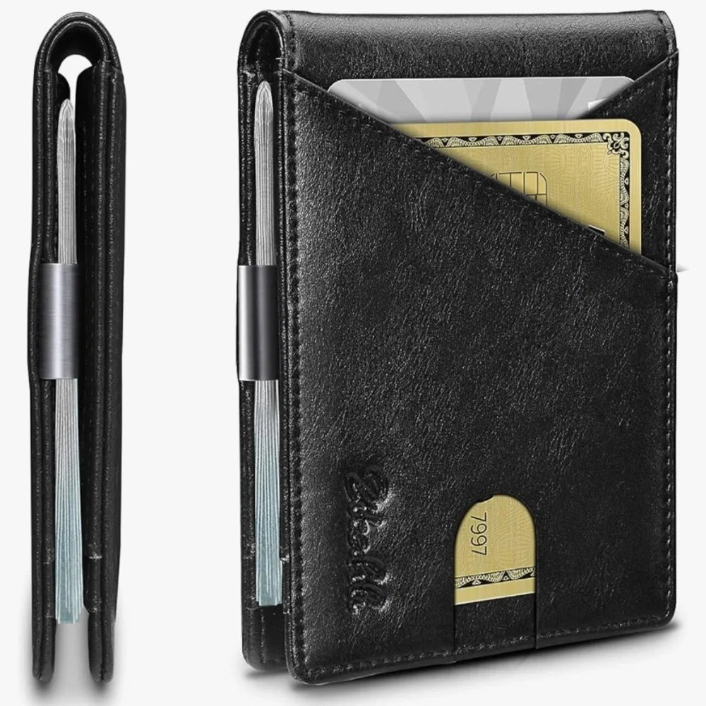 Zitahli Men’s Wallet Black Genuine Leather NWOB